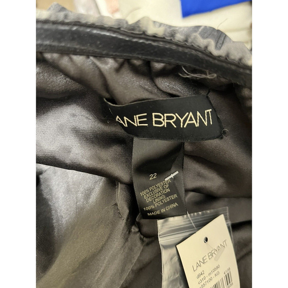 Lane Bryant Women's Gray Red Halter Neck Maxi Dress Size 22 Light Padding NEW - Picture 7 of 12